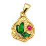 Charms acciaio oro farfalla smatata e strass 20x15 mm conf. 1 pz