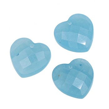 Ciondolo agata azzurra cuore 11 mm sfac. conf. 1 pz