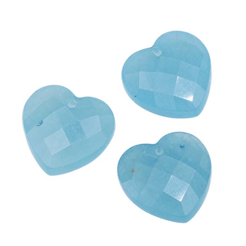 Ciondolo agata azzurra cuore 11 mm sfac. conf. 1 pz Ciondolo agata azzurra cuore 11 mm sfac. conf. 1 pz