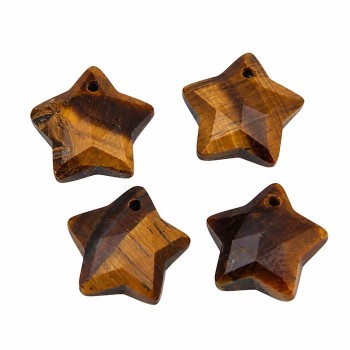 Ciondolo occhio di tigre stella 11 mm sfac. conf. 1 pz