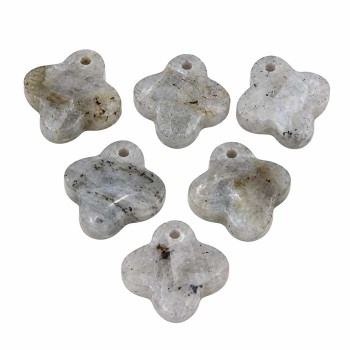 Ciondolo labradorite sfac. quadrifoglio 12 mm conf. 1 pz