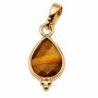 Ciondolo occhio di tigre goccia 16 mm oro conf. 1 pz