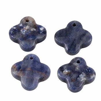 Ciondolo lapislazzuli sfac. quadrifoglio 12 mm conf. 1 pz