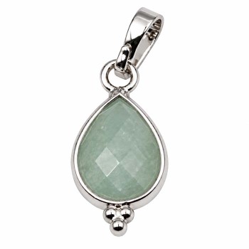 Ciondolo avventurina goccia 16 mm argento conf. 1 pz