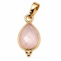 Ciondolo quarzo rosa goccia 16 mm oro conf. 1 pz