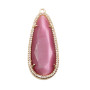 Ciondolo a goccia occhi di gatto viola con strass 42x17 mm conf.1 pz