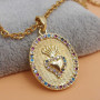 Ciondolo oro strass cuore sacro 23x17.7 mm 1 pz