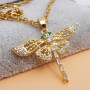 Ciondolo oro strass libellula 24x28 mm 1 pz