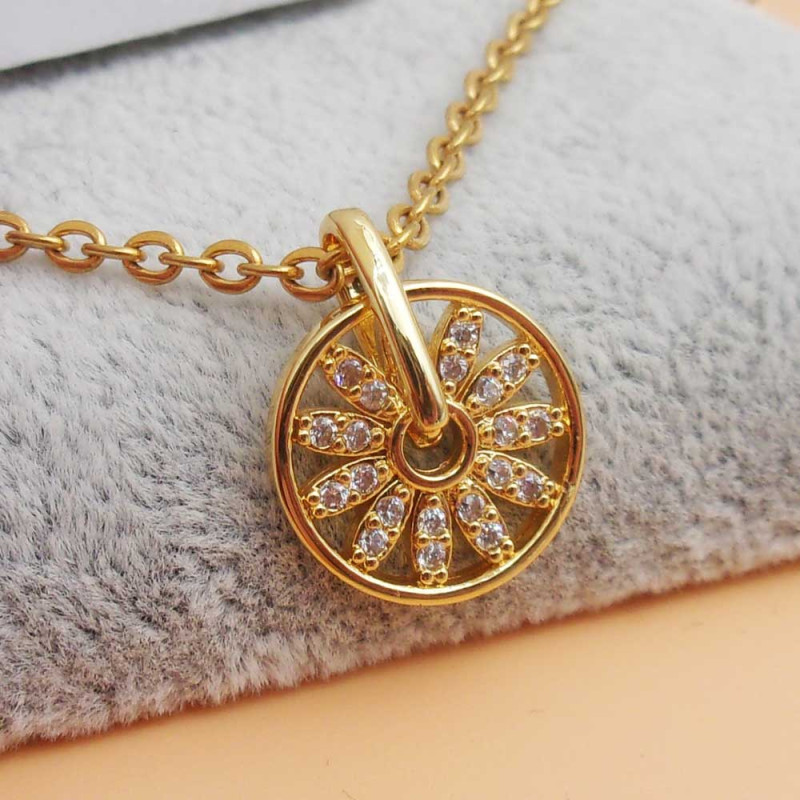 Ciondolo oro strass rotante 14 mm 1 pz (bbbaaz66) - pietreeminuterie.com