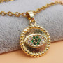 Ciondolo oro strass verdi occhio 16.2 mm 1 pz