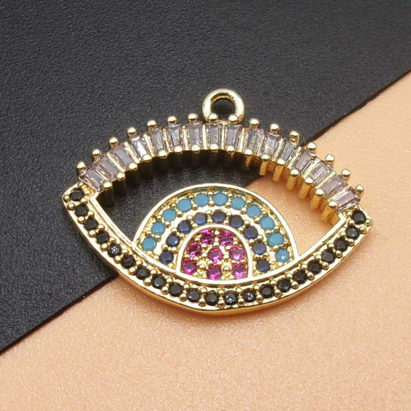 Ciondolo Occhio con strass 22x16 mm pacco 1 pz - occhu22x16 - pietreeminuterie.com Ciondolo Occhio con strass 22x16 mm pacco 1 pz (occhu22x16) - pietreeminuterie.com