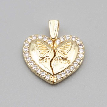 Ciondolo cuore apribile 18 mm conf. 1 pz