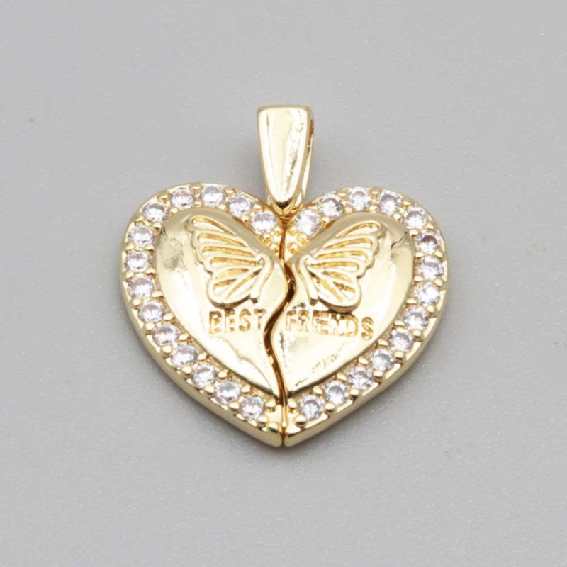 Ciondolo cuore apribile 18 mm conf. 1 pz (con-cio22) - pietreeminuterie.com