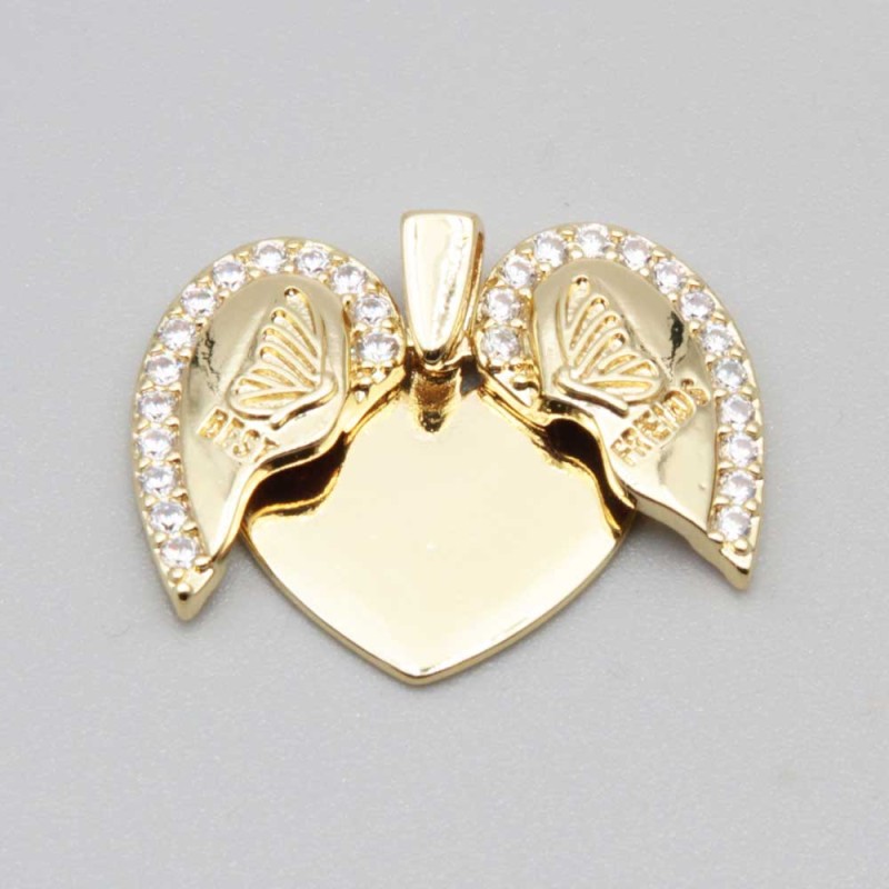 Ciondolo cuore apribile 18 mm conf. 1 pz (con-cio22) - pietreeminuterie.com