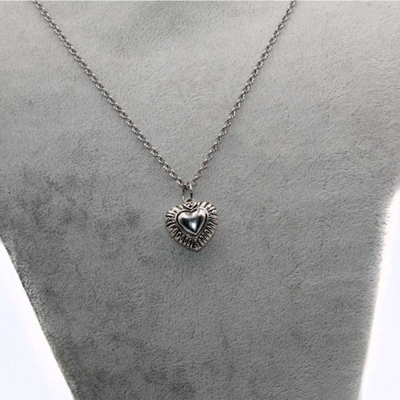 Ciondolo cuore in zama 22x20 mm decorato conf. 2 pz (zama-4) - pietreeminuterie.com