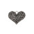 Ciondolo in zama cuore 33x40 mm conf.1 pz
