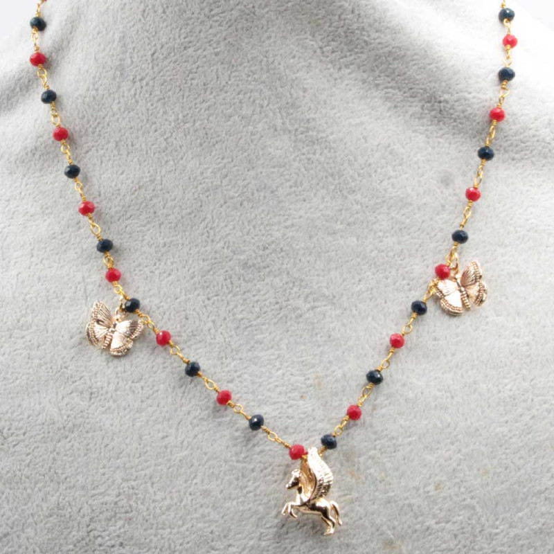 Charms cavallo alato Gold plated17x13 mm 1 pz (56-100-1) - pietreeminuterie.com