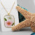 Collana completa resina liquida e fiori veri scocca oro conf. 1 pz