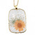 Collana completa resina liquida fiori arancio scocca oro conf. 1 pz
