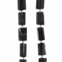 Onice nero con inclusioni di quarzo colonna 9x6.5 mm circa conf. 5 pz