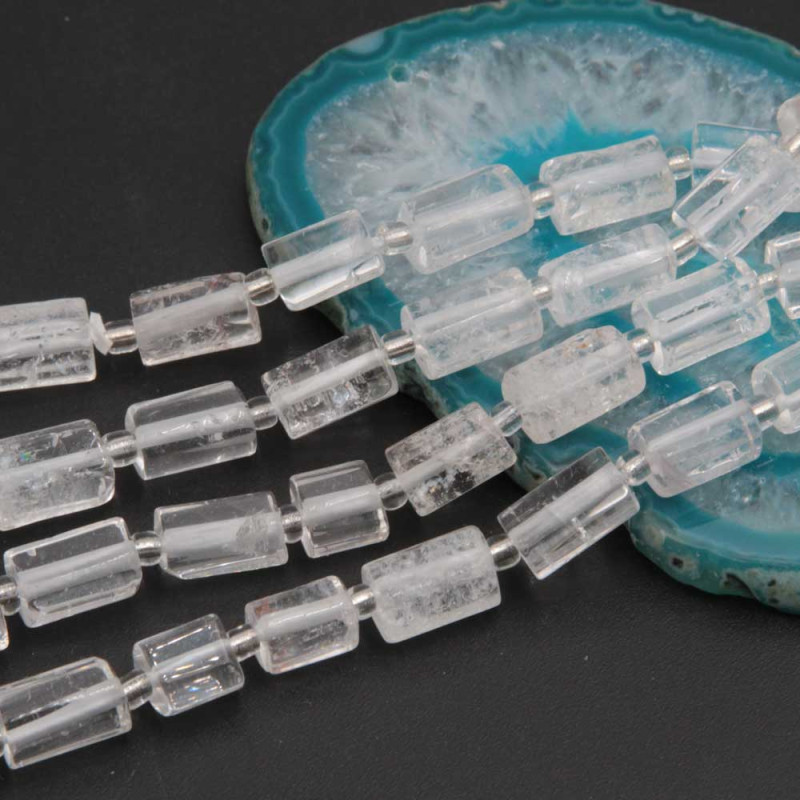 Quarzo bianco colonna 9x6.5 mm circa conf. 5 pz (colo-d33) - pietreeminuterie.com