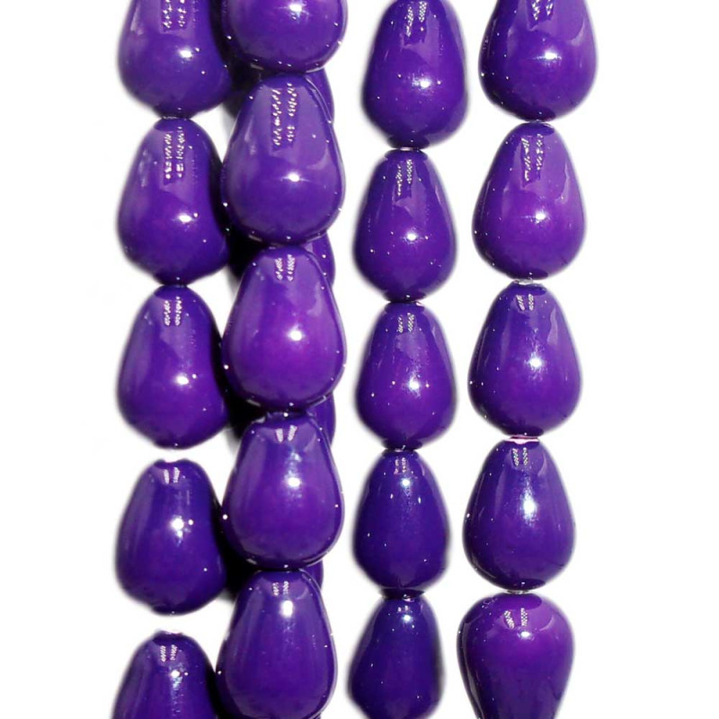 Gocce conchiglia smaltata viola 9.5x6 mm lisce grado A+ pacco 10 pz (conch728) - pietreeminuterie.com