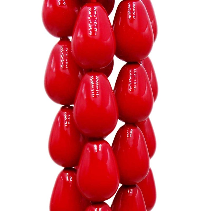 Gocce conchiglia smaltata rosse 9.5x6 mm lisce grado A+ pacco 10 pz - red6388a - pietreeminuterie.com Gocce conchiglia smaltata rosse 9.5x6 mm lisce grado A+ pacco 10 pz (red6388a) - pietreeminuterie.com