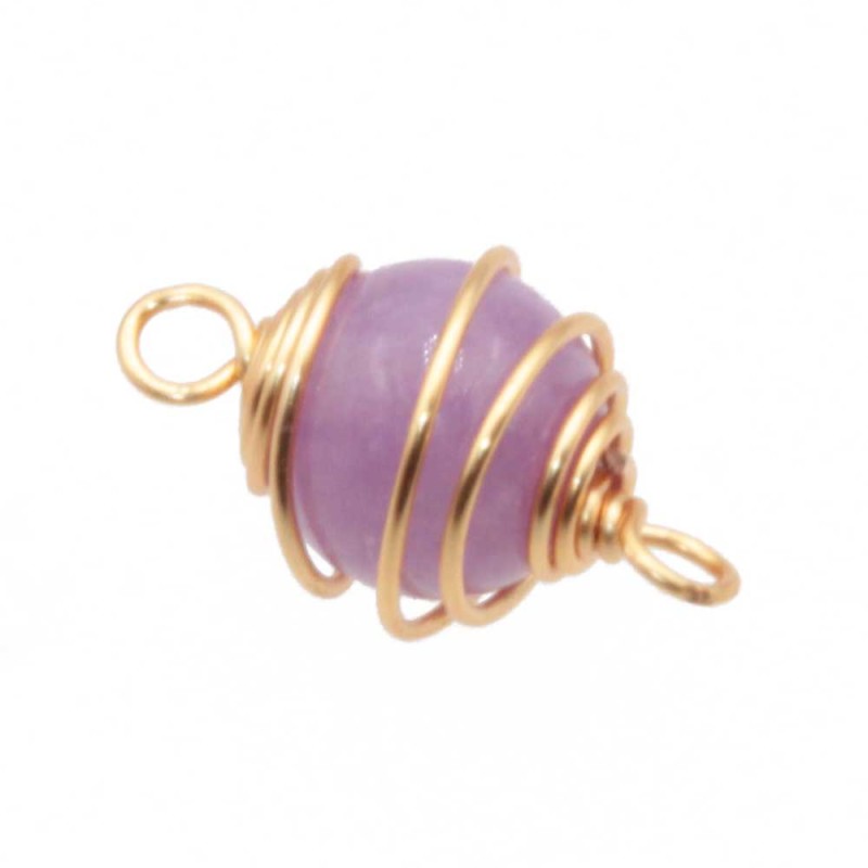 Connettore agata viola finitura oro 19.5 mm conf. 1 pz (vi-po00) - pietreeminuterie.com
