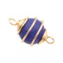 Connettore agata blu opaca finitura oro 19.5 mm conf. 1 pz