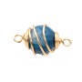 Connettore con agata blu finitura oro 20 mm conf. 1 pz