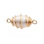 Connettore con perla di fiume finitura oro 20 mm conf. 1 pz