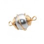 Connettore con perla maiorca finitura oro 20 mm conf. 1 pz