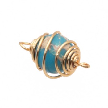 Connettore pasta azzurrite finitura oro 19.5 mm conf. 1 pz Connettore pasta azzurrite finitura oro 19.5 mm conf. 1 pz