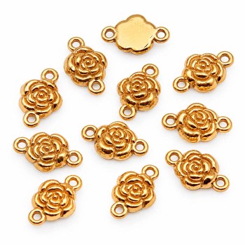 Connettori in acciaio fiore 10 mm oro conf. 6 pz