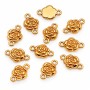 Connettori in acciaio fiore 10 mm oro conf. 6 pz