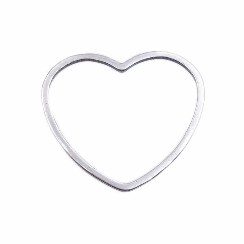 Connettore cuore in acciaio 20 mm pacco 2 pezzi (cucc01z) - pietreeminuterie.com