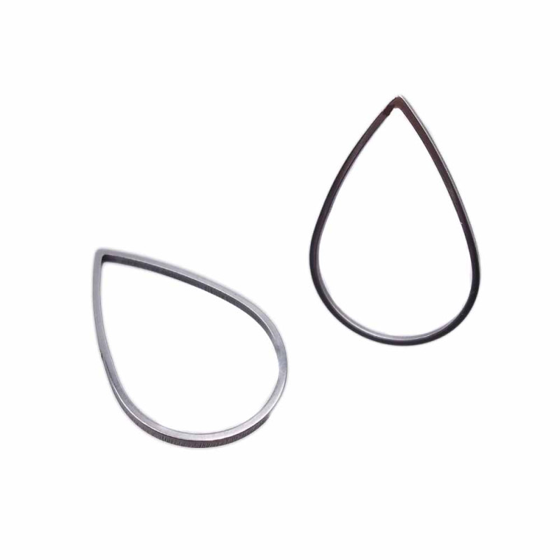 Connettore goccia in acciaio 21x14 mm pacco 2 pezzi (cucc01o) - pietreeminuterie.com