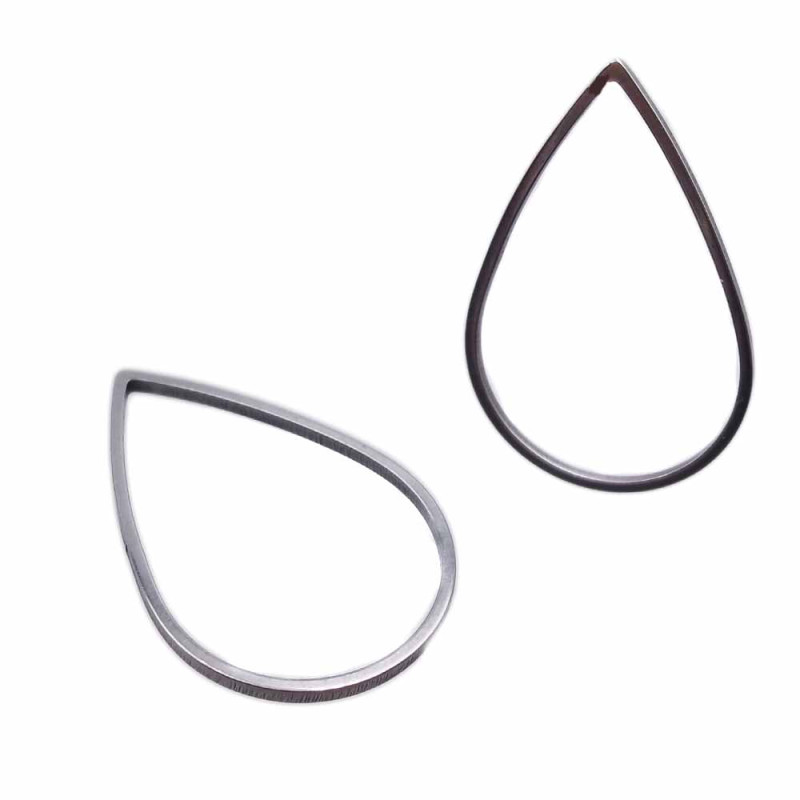 Connettore goccia in acciaio 25,6x16,8 mm pacco 2 pezzi (cucc01p) - pietreeminuterie.com