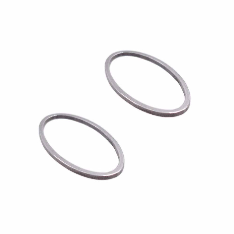 Connettore ovale in acciaio 16x9,2 mm pacco 5 pezzi (cucc01u) - pietreeminuterie.com
