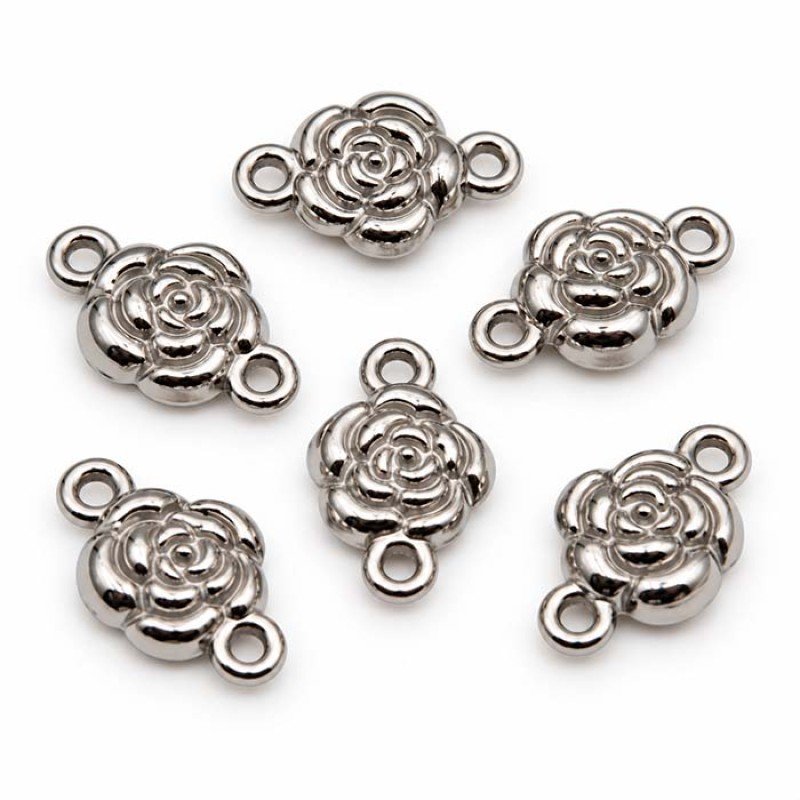 Connettori in acciaio fiore 10 mm conf. 6 pz Connettori in acciaio fiore 10 mm conf. 6 pz