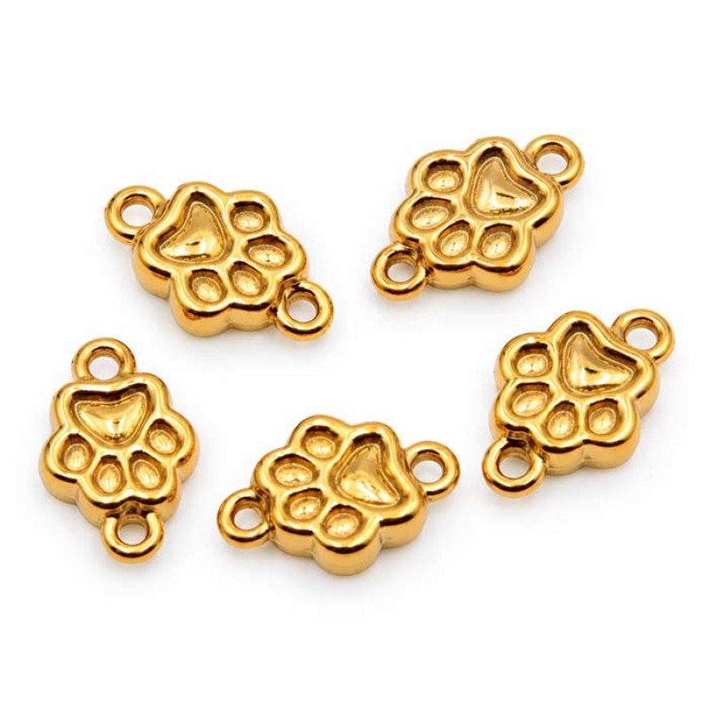 Connettori in acciaio zampetta 9 mm oro conf. 6 pz Connettori in acciaio zampetta 9 mm oro conf. 6 pz
