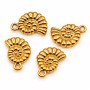 Charms in acciaio conchiglia 10 mm oro conf. 6 pz