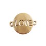 Connettore tondo scritta love oro 12 mm pacco 1 pz