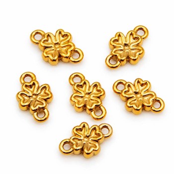Connettori in acciaio quadrifoglio 8 mm oro conf. 6 pz