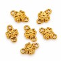 Connettori in acciaio quadrifoglio 8 mm oro conf. 6 pz
