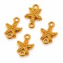 Connettori in acciaio stella marina 10 mm oro conf. 6 pz