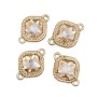 Connettore 17 mm oro cristallo bianco pacco 10 pz