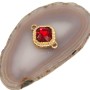 Connettore 17 mm oro cristallo bordò pacco 10 pz
