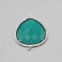 Connettore Goccia cristallo verde e cristalli 33x28 mm con.1 pz