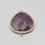Connettore Goccia cristallo viola e cristalli 33x28 mm con.1 pz